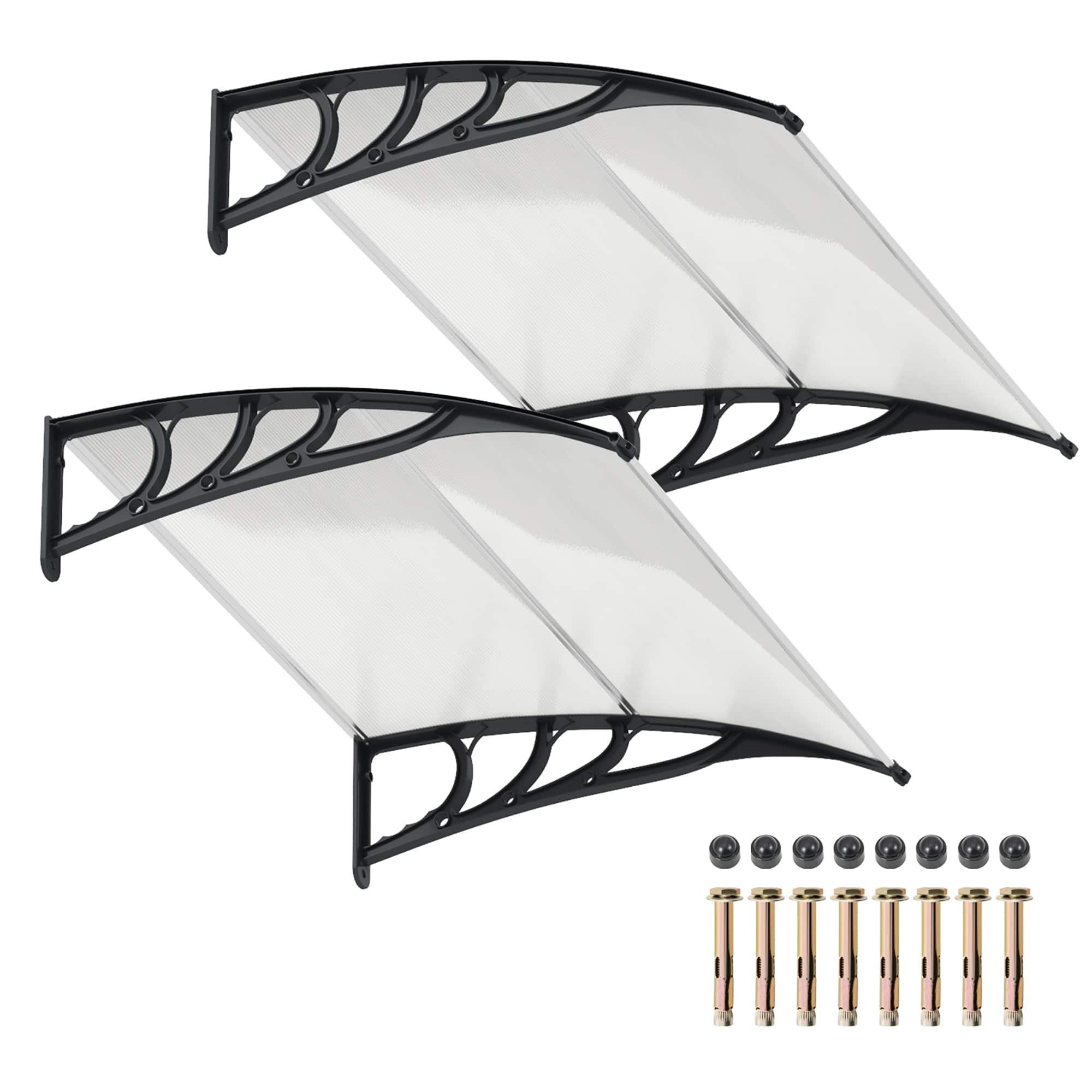 Gymax - 2PCS 48'' x 40'' Window Awning Door Canopy Exterior Awning Canopy Patio - Black price history on PriceWatchPro