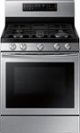 Front. Samsung - Flex Duo 5.8 Cu. Ft. Self-Cleaning Freestanding Gas Convection Range - Stainless steel.