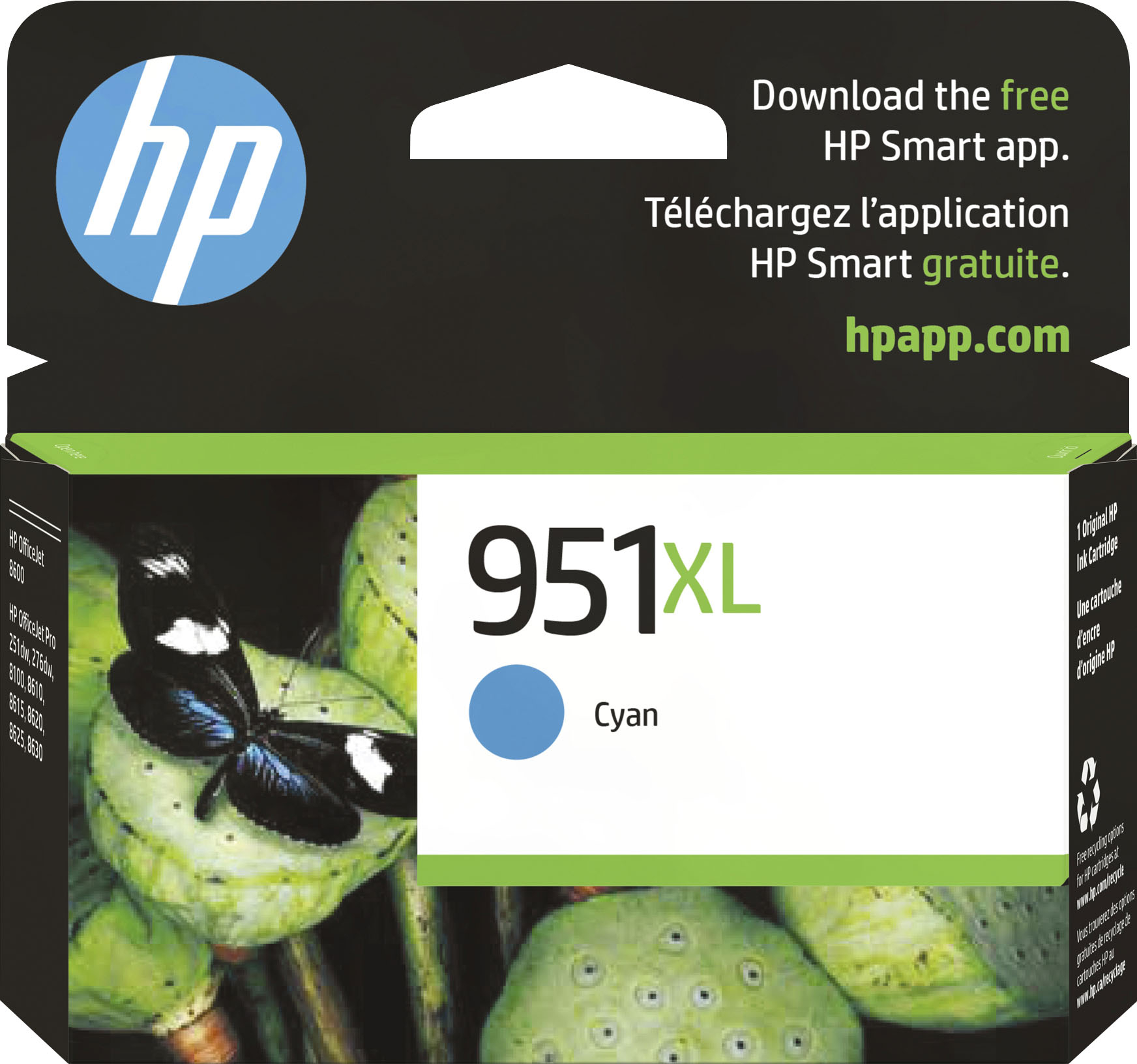 HP 951XL original Ink cartridge CN046AE 301 cyan high capacity 1.500 pages  1-pack Blister multi tag Officejet