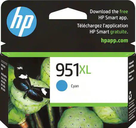 Front. HP - 951XL High-Yield Ink Cartridge - Cyan.