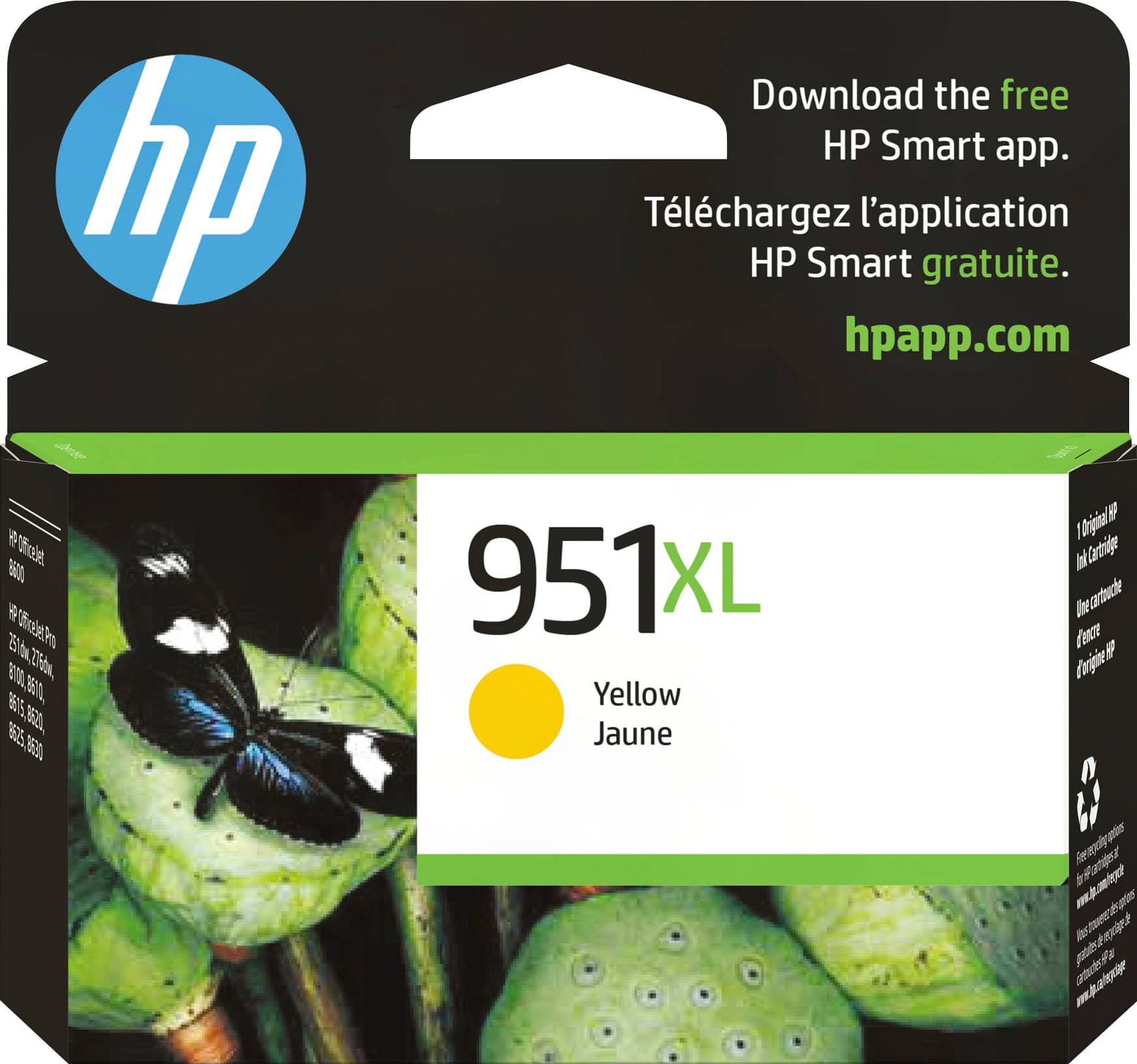 Front. HP - 951XL High-Yield Ink Cartridge - Yellow.