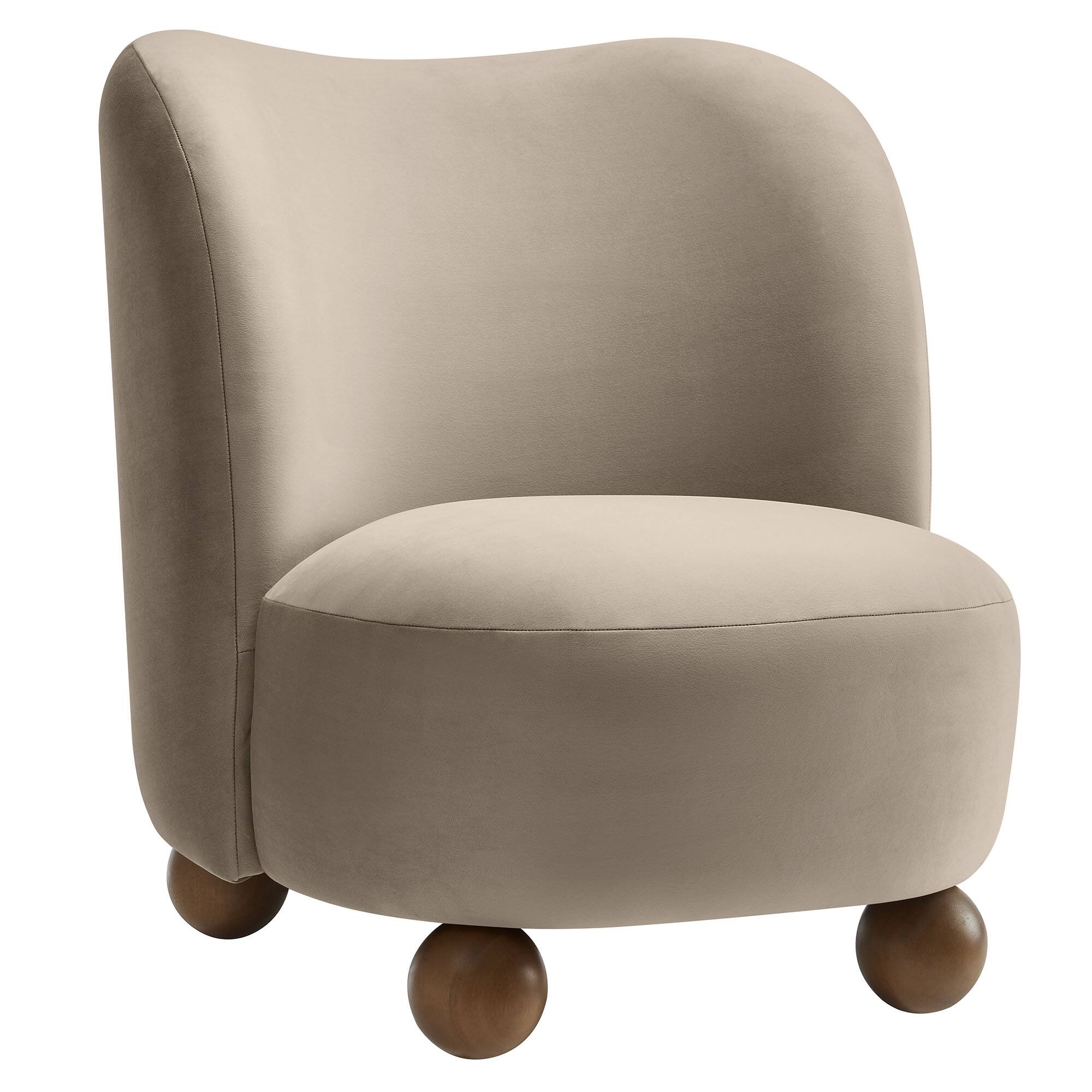Angle. Modway - Monroe Performance Velvet Accent Chair by Modway - Taupe Walnut.