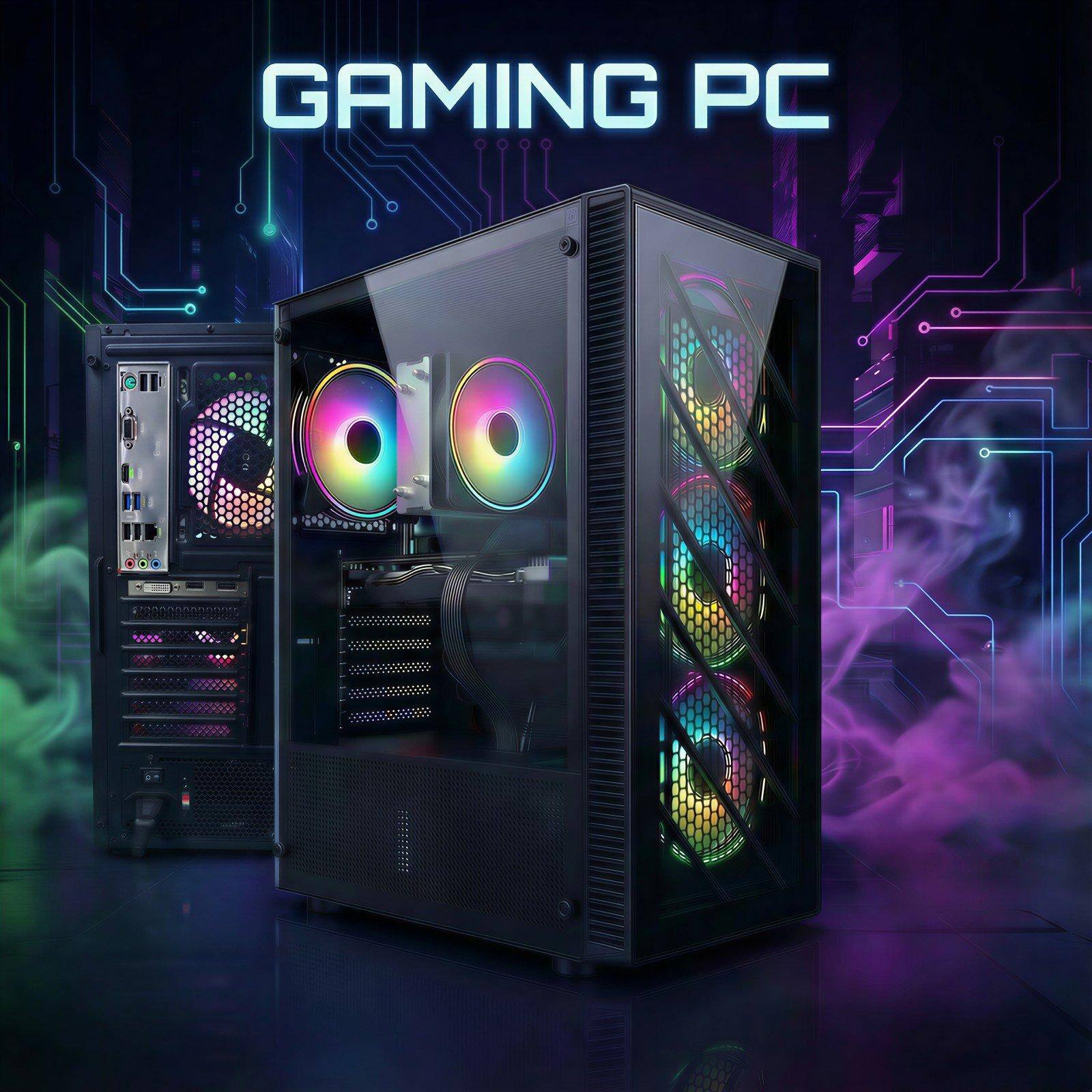 Left. STGAubron - STGAubron Gaming Desktop PC, Radeon RX 590 8G, Intel Core i7 up to 3.9G, 32GB RAM, 1TB SSD, 600M WiFi, BT 5.0, Win11H - Black.