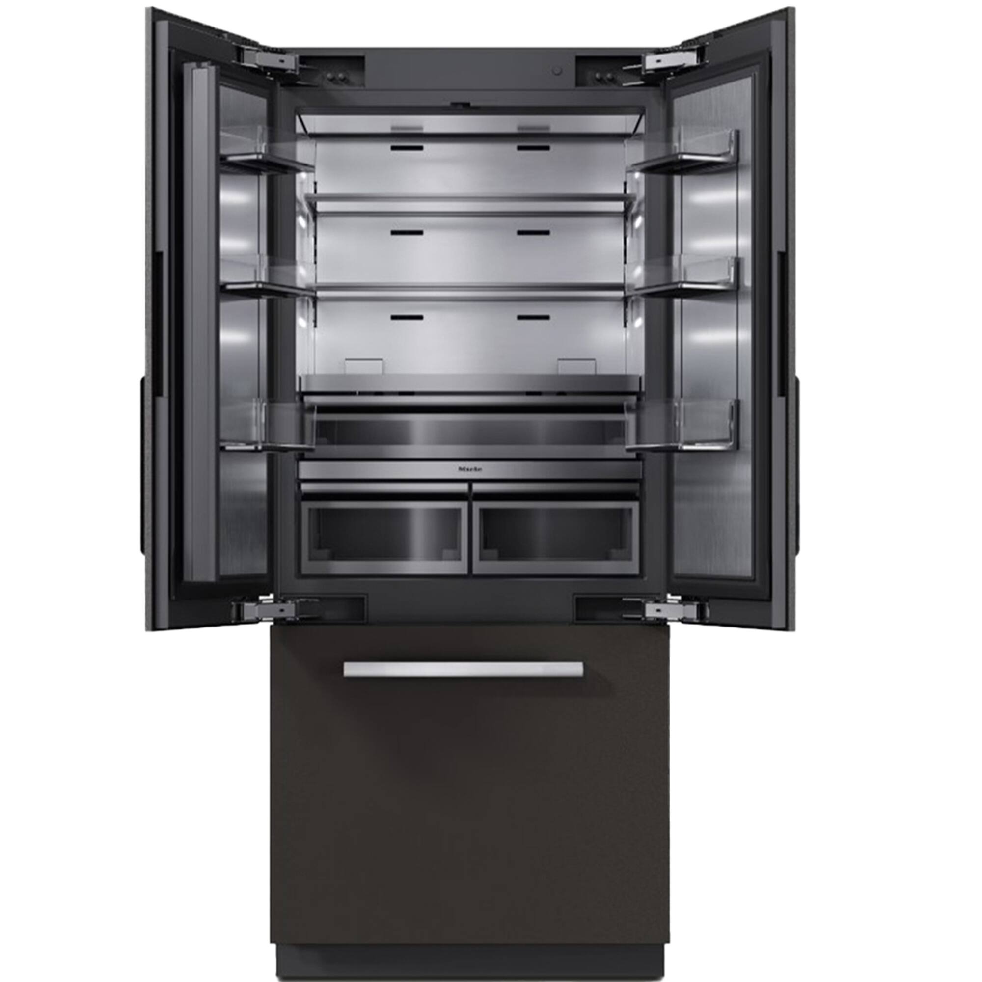 Angle. Miele - KFMC 3642 French Door 36" 20.1 Cubic Feet Bottom Mount MasterCool Fridge-Freezer - Panel Ready.