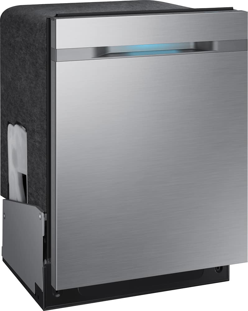 Angle. Samsung - WaterWall 24" Tall Tub Built-In Dishwasher - Stainless Steel.