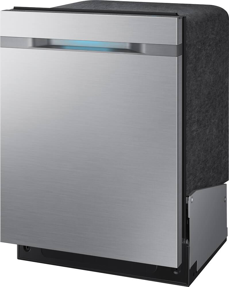 Left. Samsung - WaterWall 24" Tall Tub Built-In Dishwasher - Stainless Steel.