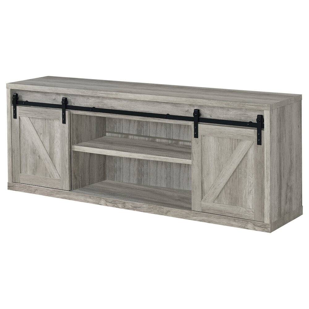 Alt View 2. Coaster Co. of America - Brockton 2-door Engineered Wood 71" TV Stand Grey Driftwood - Brown.