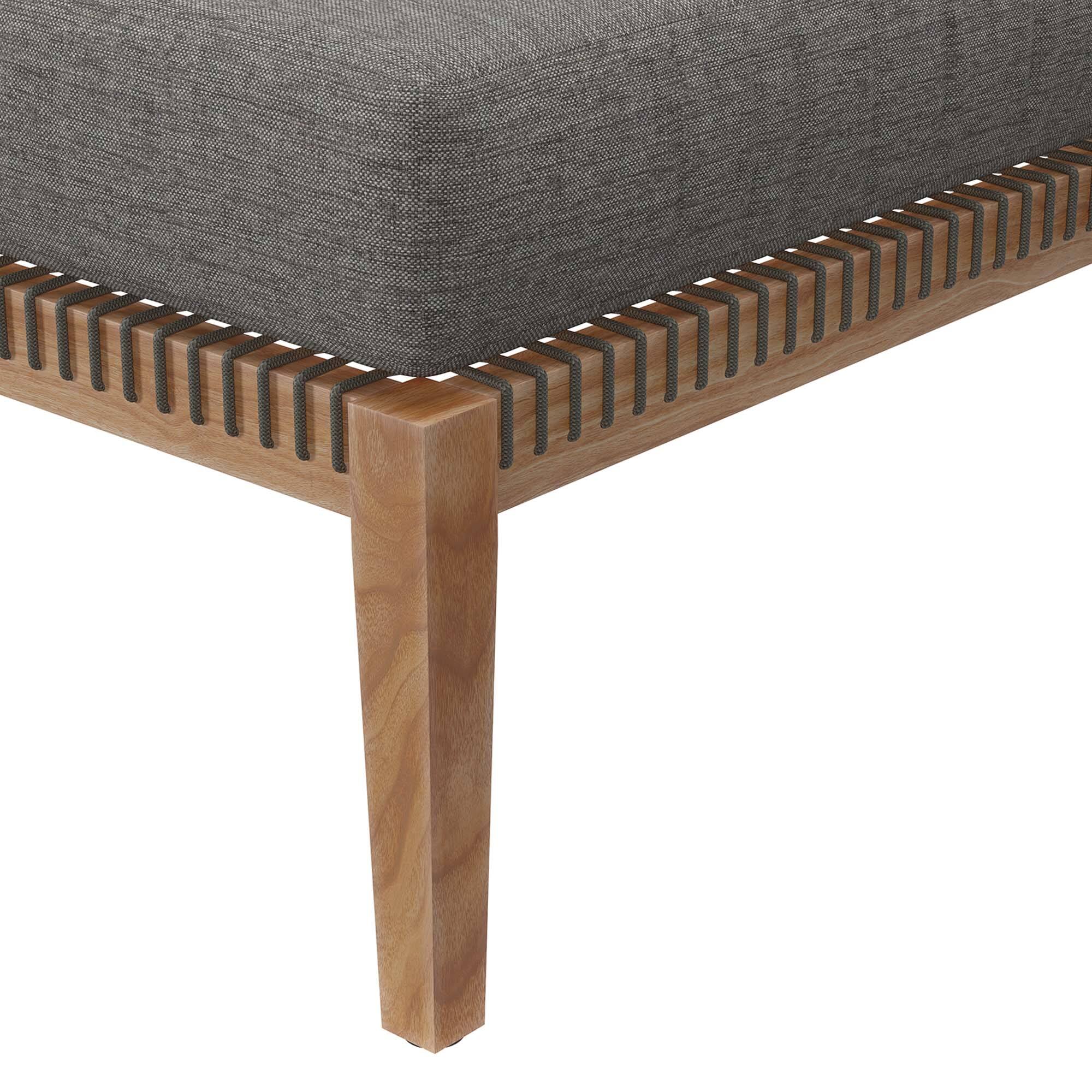 Alt View 3. Modway - Clearwater Outdoor Patio Teak Wood Ottoman by Modway - Gray Graphite.