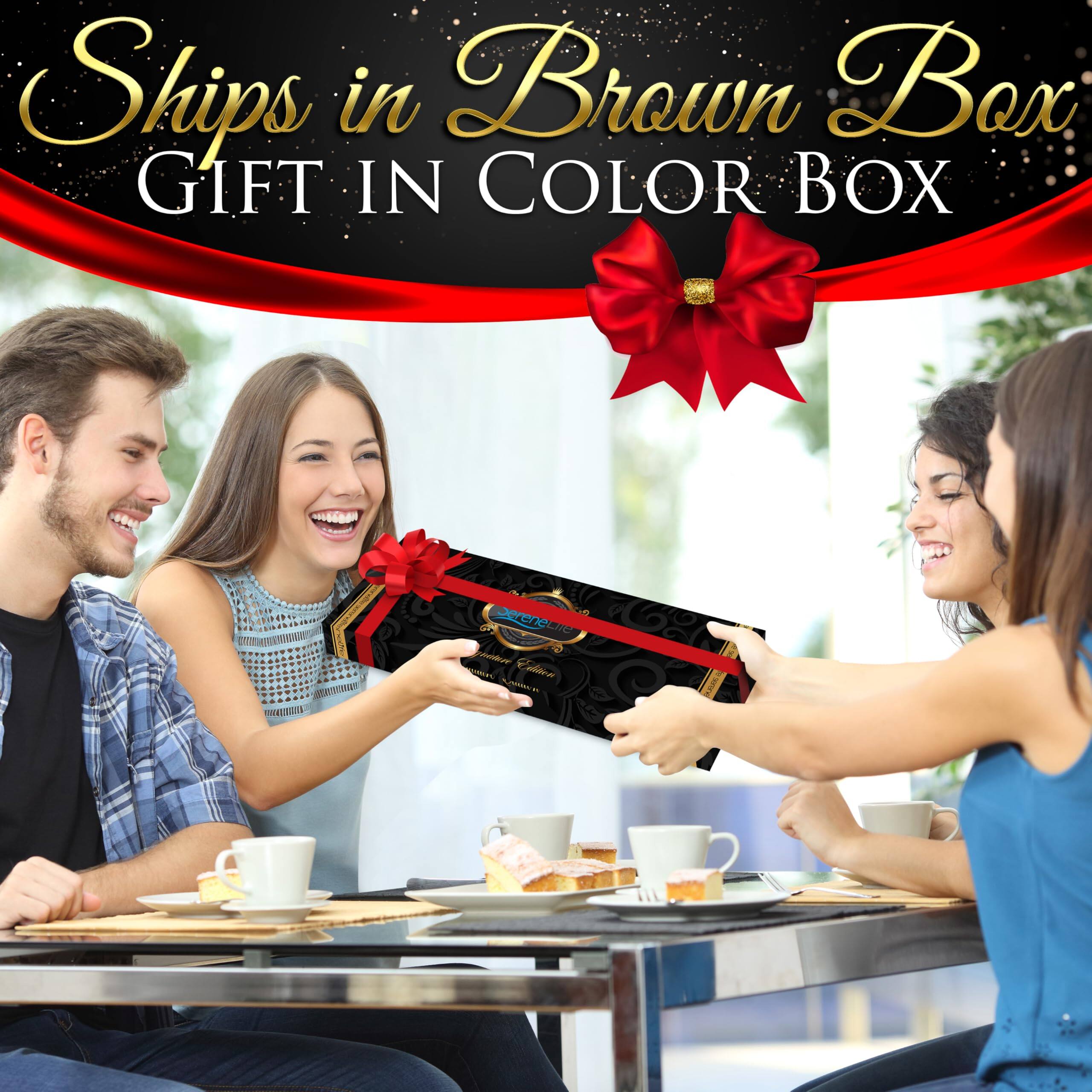 Ships in Brown Box  
GIFT IN COLOR BOX
