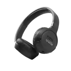 Front. JBL - JBL Tune 660NC - Wireless, on-ear, active noise-cancelling headphones - Black - Black.