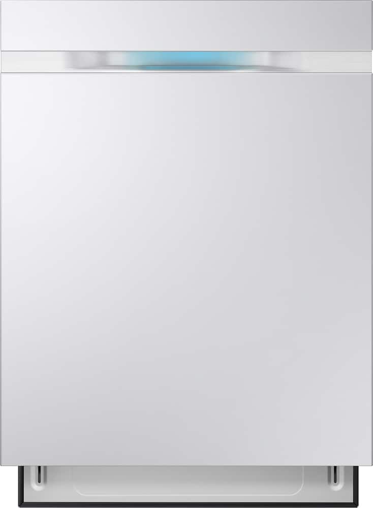 Front. Samsung - WaterWall 24" Tall Tub Built-In Dishwasher - White.