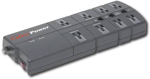 Front Standard. CyberPower - Office 2400J 8-Outlet Surge Suppressor - Black.