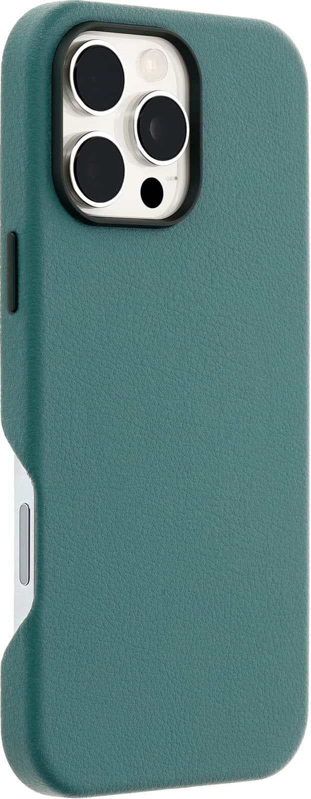 Angle Zoom. OtterBox - Symmetry Cactus Leather Series Hard Shell for MagSafe for Apple iPhone 16 Pro Max - Juniper Sprig.
