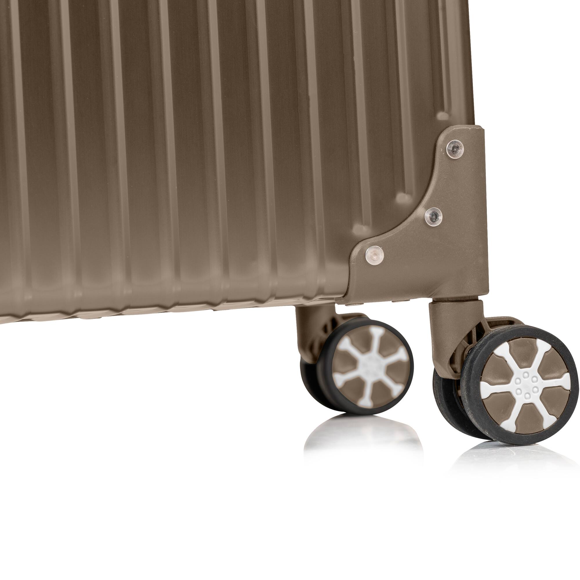 Alt View 2. Champs - Elite Aluminum Collection Large Luggage Case - Titanium Gold.