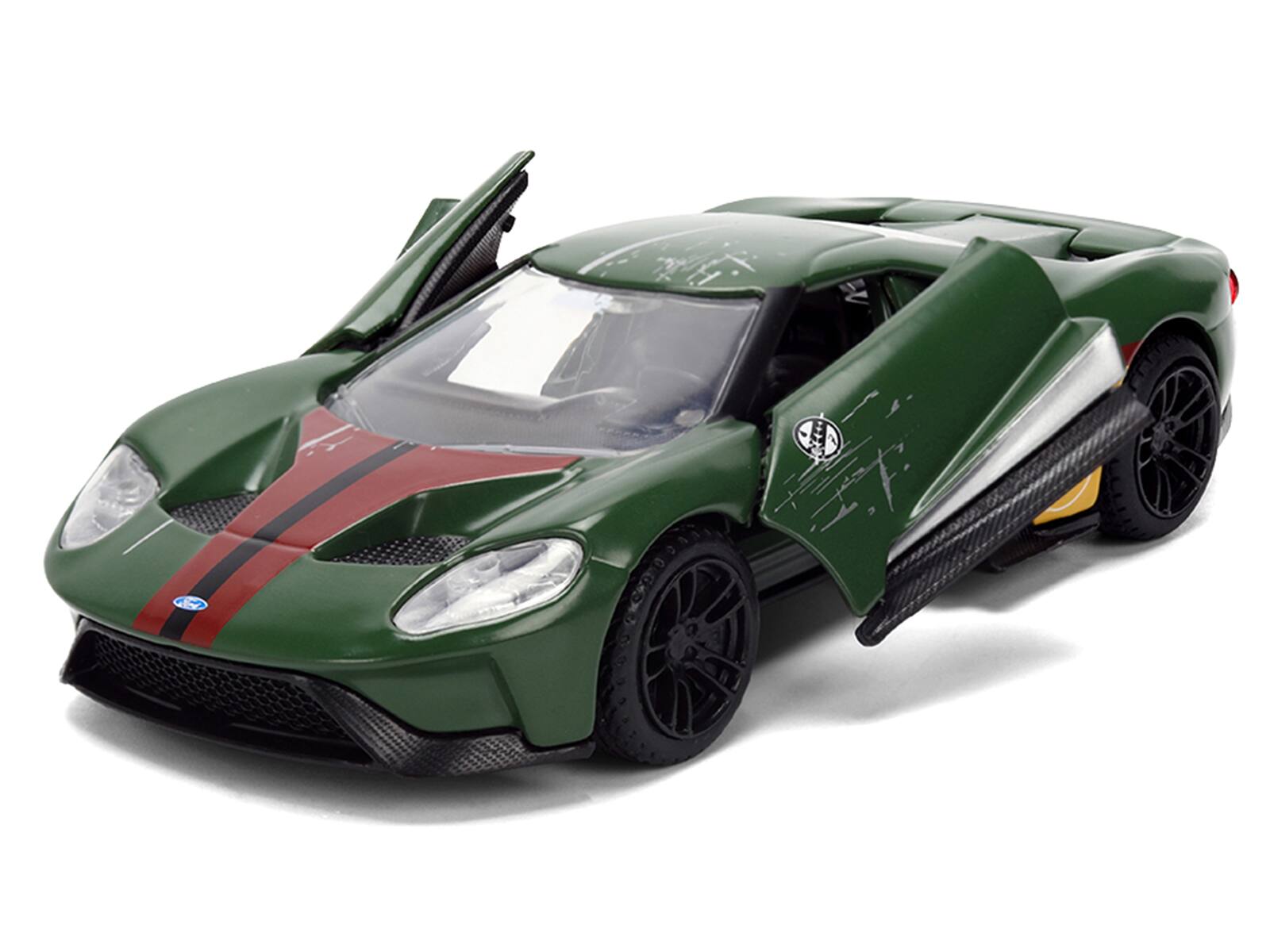 Alt View 1. Jada - 2017 Ford GT "Boba Fett" Livery Dark Green with Graphics "Star Wars" Franchise 1/32 Diecast Model Car by Jada.