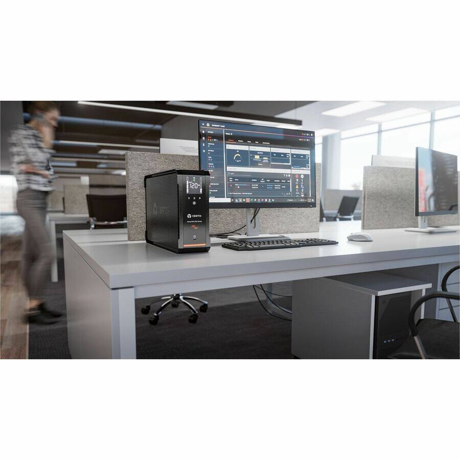 Alt View 4. Vertiv - Vertiv PowerUPS 200 Standard Line Interactive PSA6-1500LVT, 1500VA/935W, AVR, USB Charging, Color LCD, User-Replaceable - Unknown.