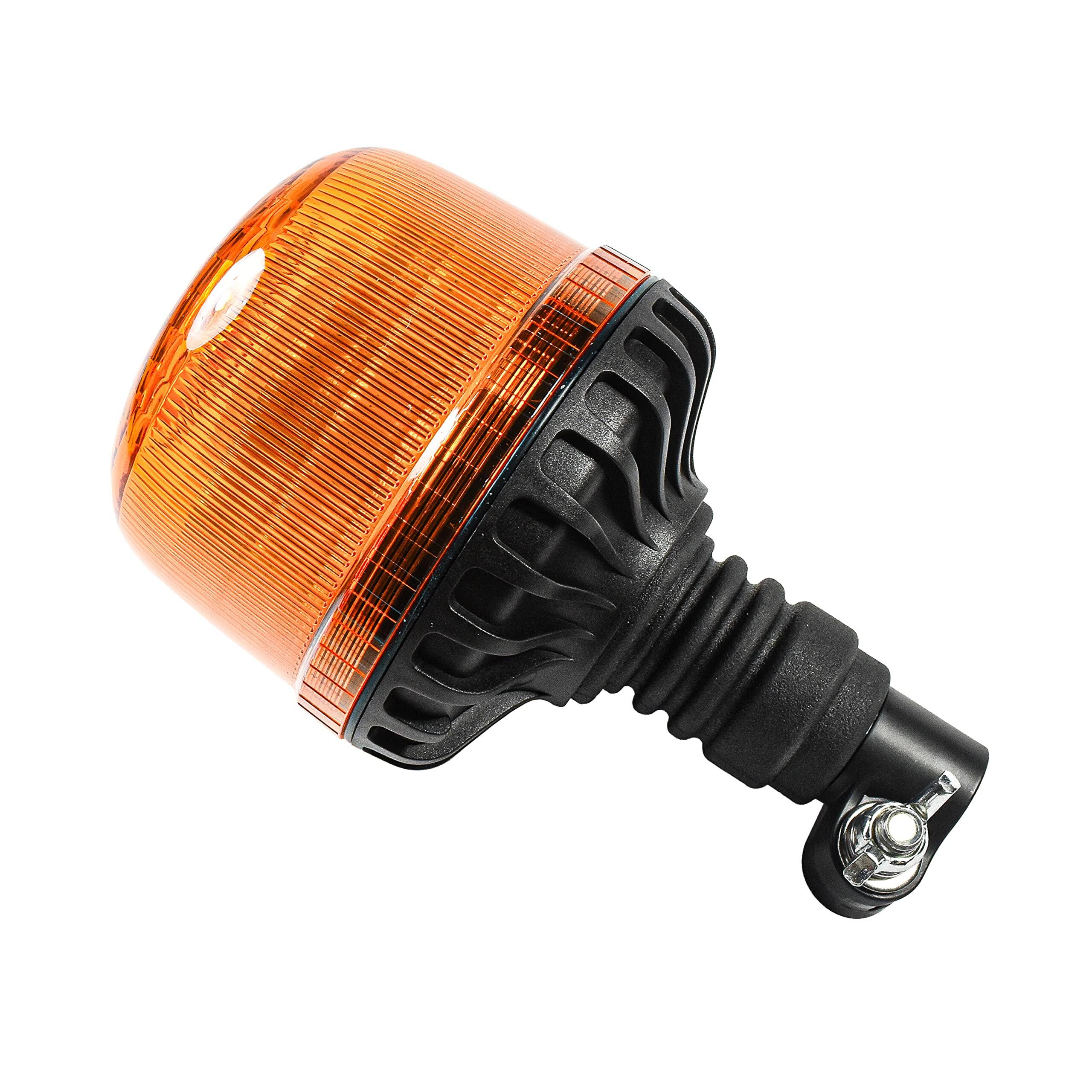 Alt View 1. HQRP - LED Strobe Beacon Light with Flexible DIN Pipe Mount, 12-24 V, 24-LED 360-Degree Warning.