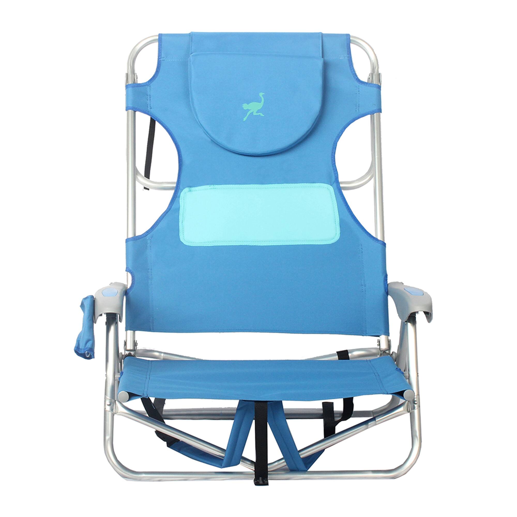 Alt View 6. Ostrich - Ostrich 3N1 Reclining Chair and Ladies Comfort On-Your-Back Beach Chair, Blue - Blue.