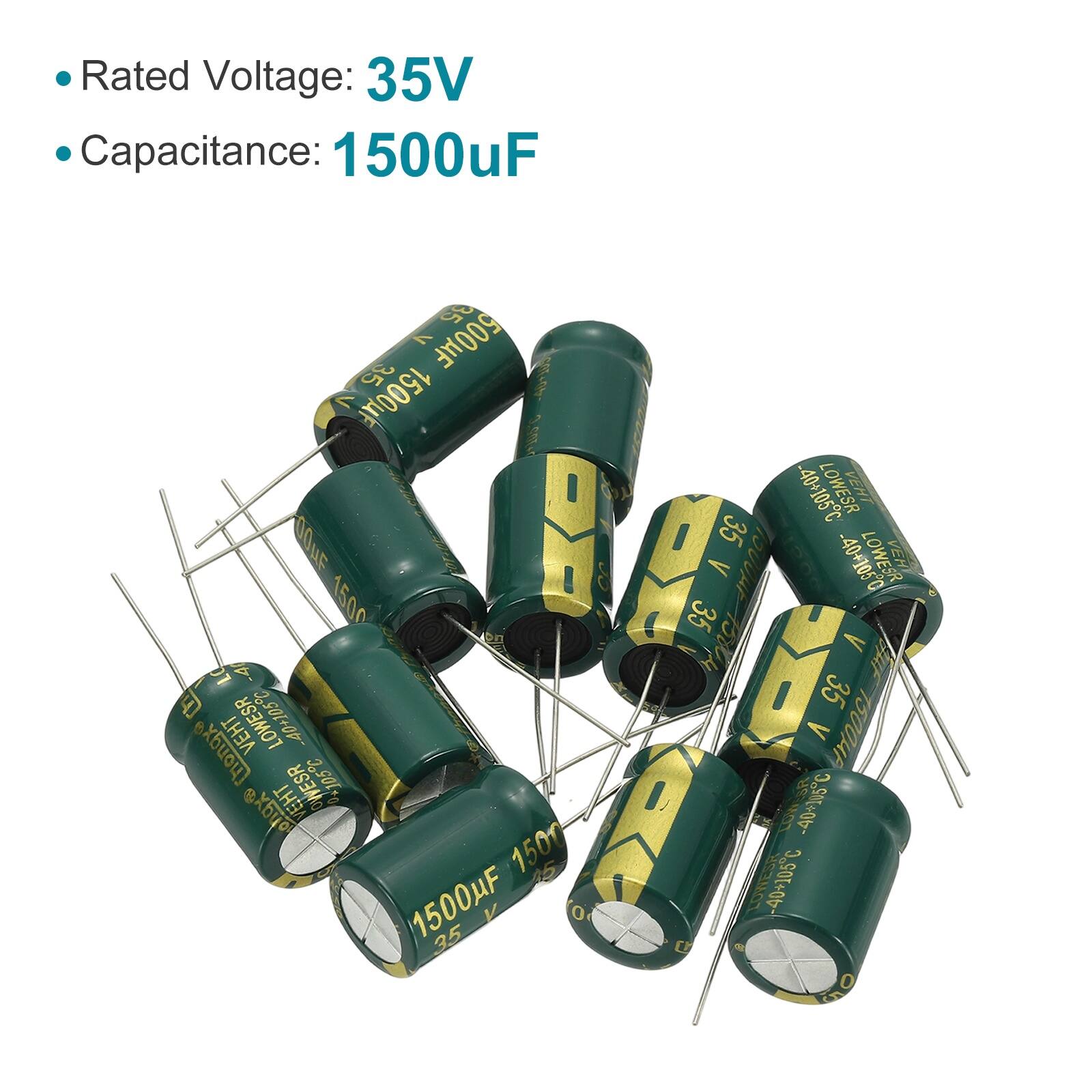 Rated Voltage: 35V  
Capacitance: 1500uF