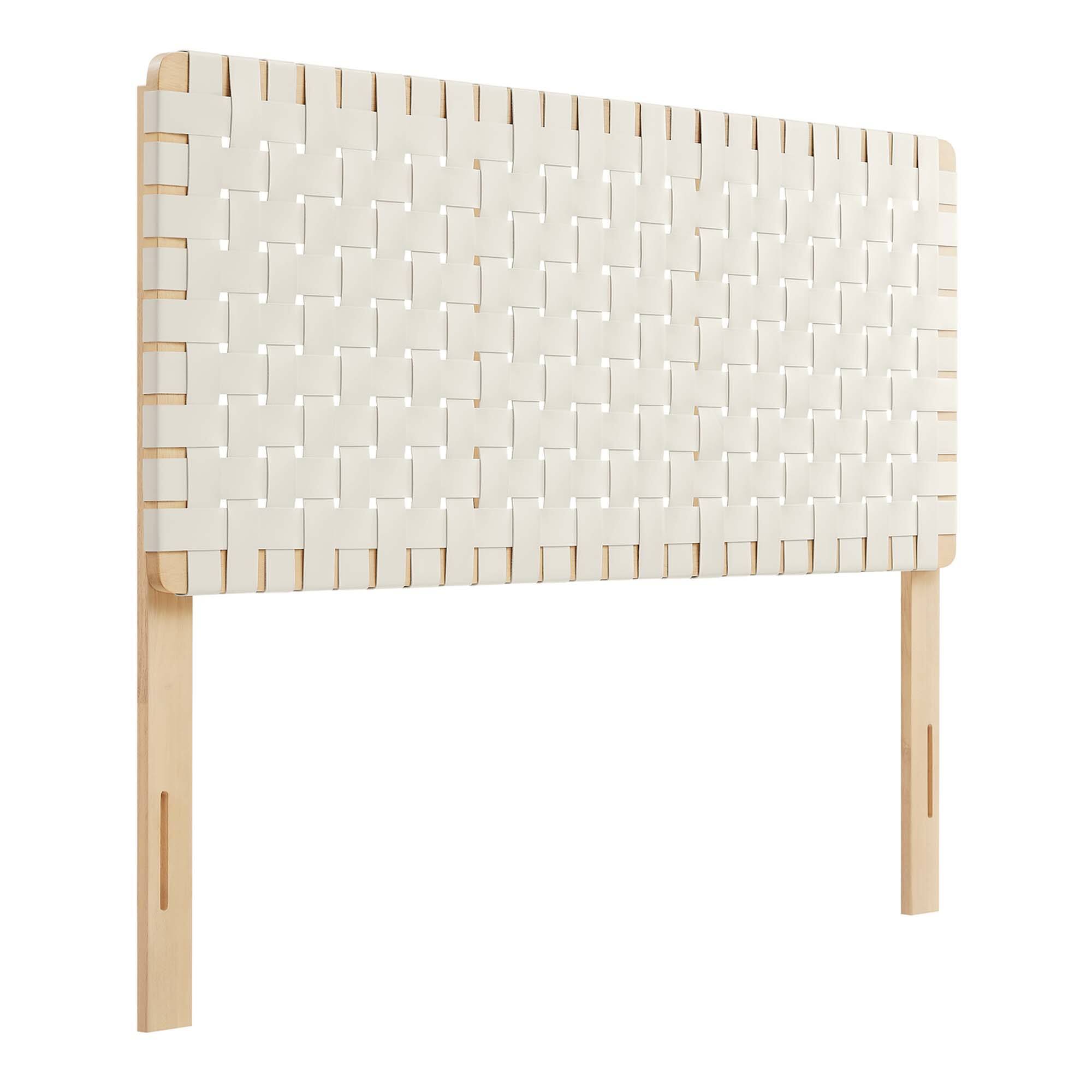 Sparta Weave Vegan Leather Full Headboard by Modway - Brown