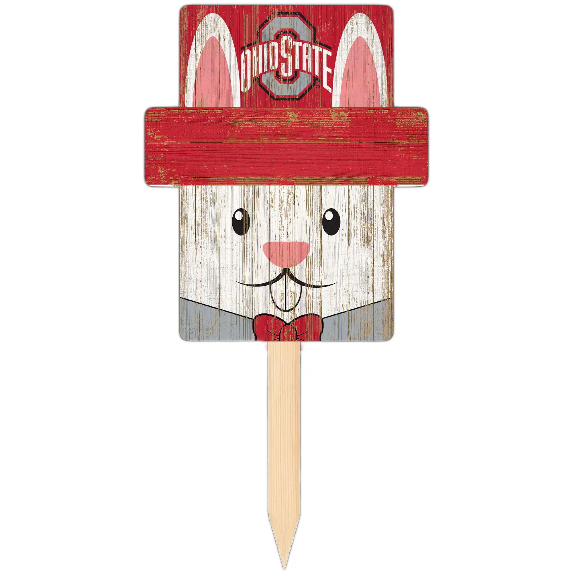 Fan Creations - Ohio State Buckeyes 16" x 19" Easter Bunny Yard Stake - Multicolor