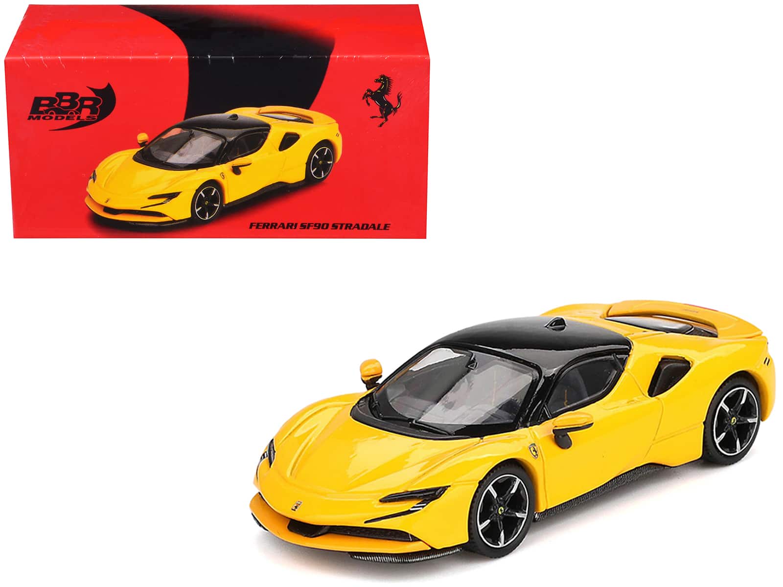 Ferrari SF90 Giallo Modena Yellow with Black Top 1/64 Diecast Model Car by BBR price history on PriceWatchPro