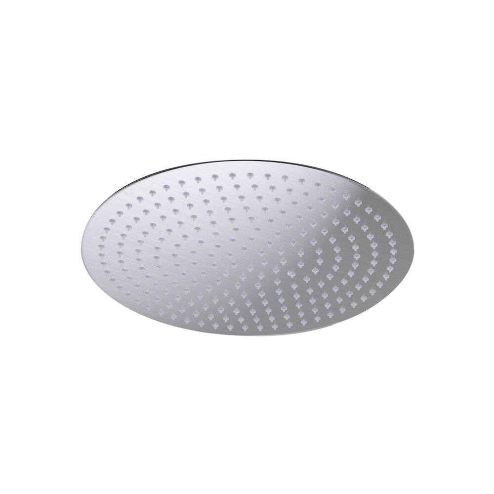 Angle. Alfi - Solid Brushed Stainless Steel 16" Round Ultra Thin Rain Shower Head - Stainless Steel.
