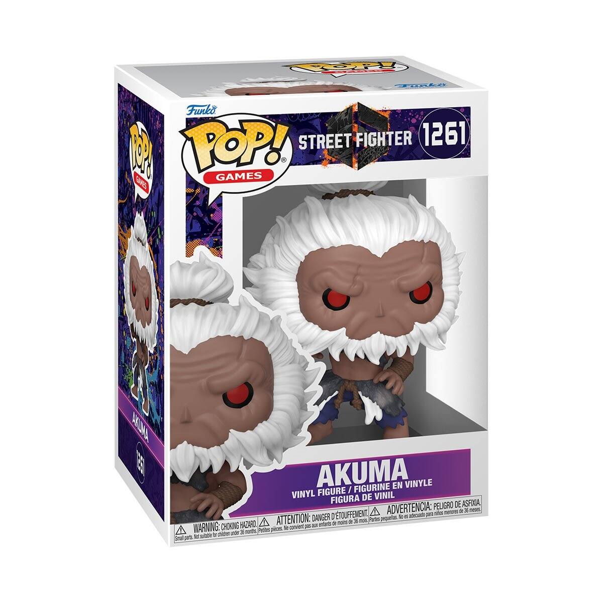 Funko POP! STREET FIGHTER 1261 GAMES

AKUMA FIGURE / FIGURINE EN VINYLE VINYL FIGURA DE VINIL

PELIGRO DE ASFIXIA. D'ETOUFFEMENT, A ADVERTENCIA: No adecuado para niños menores DE 36 meses, ATTENTION: DANGER moins de 36 mois, Partes pequeñas. HAZARD, aux enfants 2 WARNING: CHOKING montis, Petites pièces. Ne convient pas to children under 36 Small parts b subble