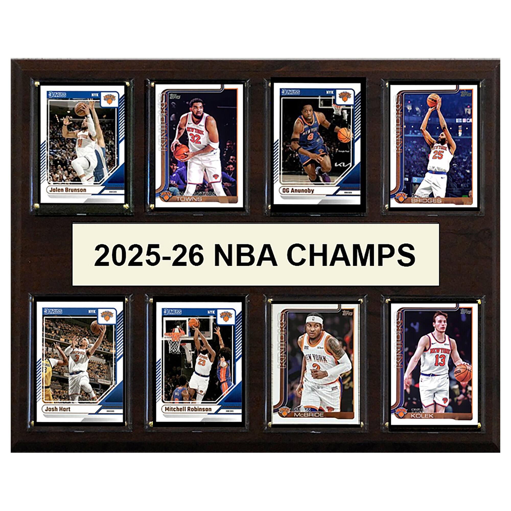 C&I Collectibles - New York Knicks 2026 NBA Finals Champions 12" x 15" Eight-Card Plaque - Multicolor
