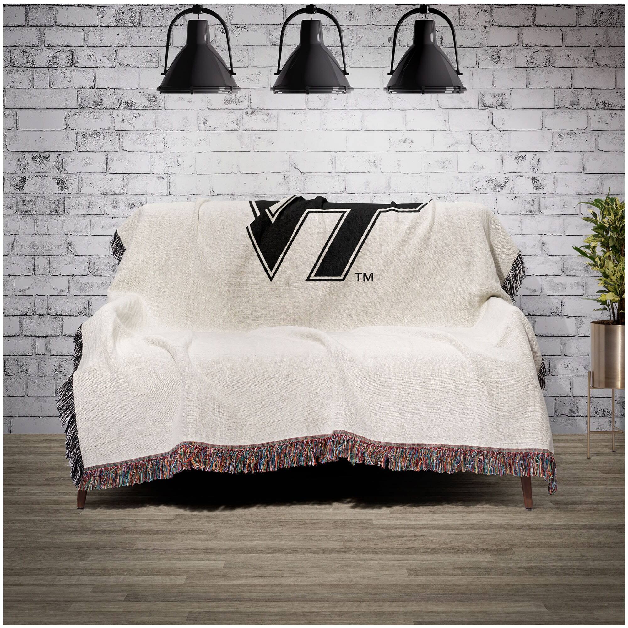 Alt View 1. Chad & Jake - Virginia Tech Hokies Woven Blanket - White.