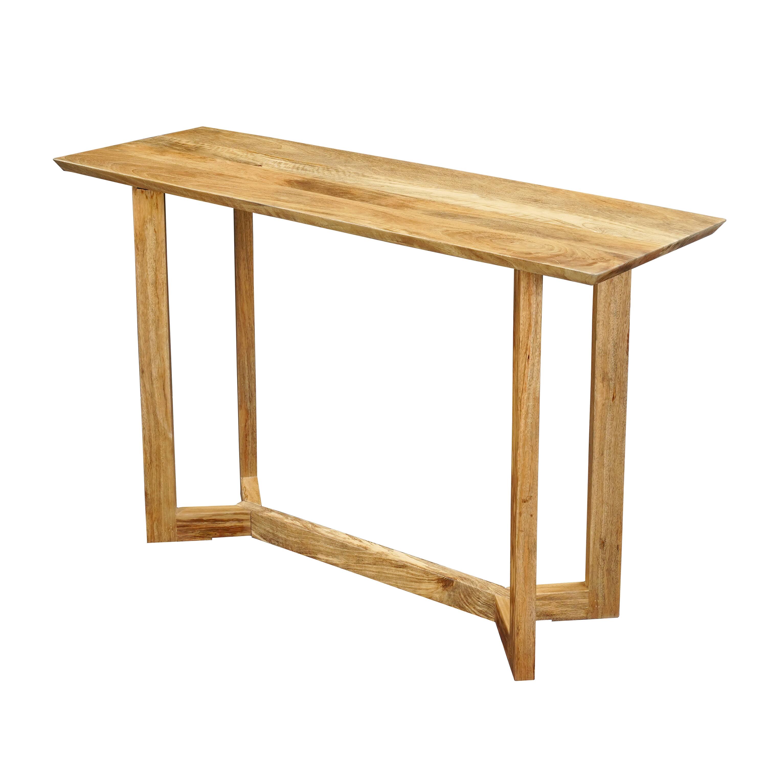 Front. Manhattan Lane - Nina Console Table | 48" Rectangular Top | Open Frame with Trestle Base - Brown.