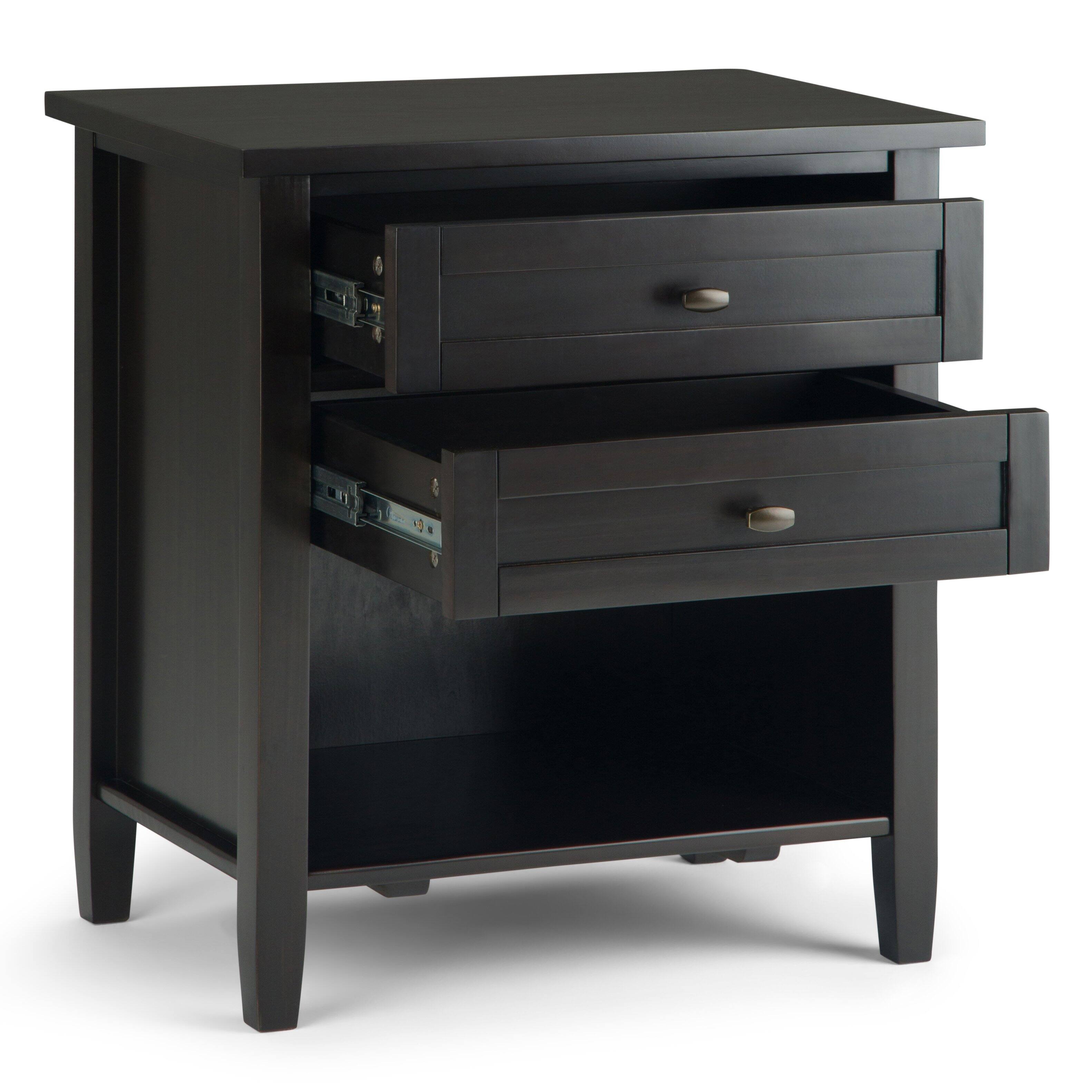 Alt View 11. Simpli Home - Warm shaker solid wood 24 inch wide transitional bedside nightstand table - Hickory Brown.