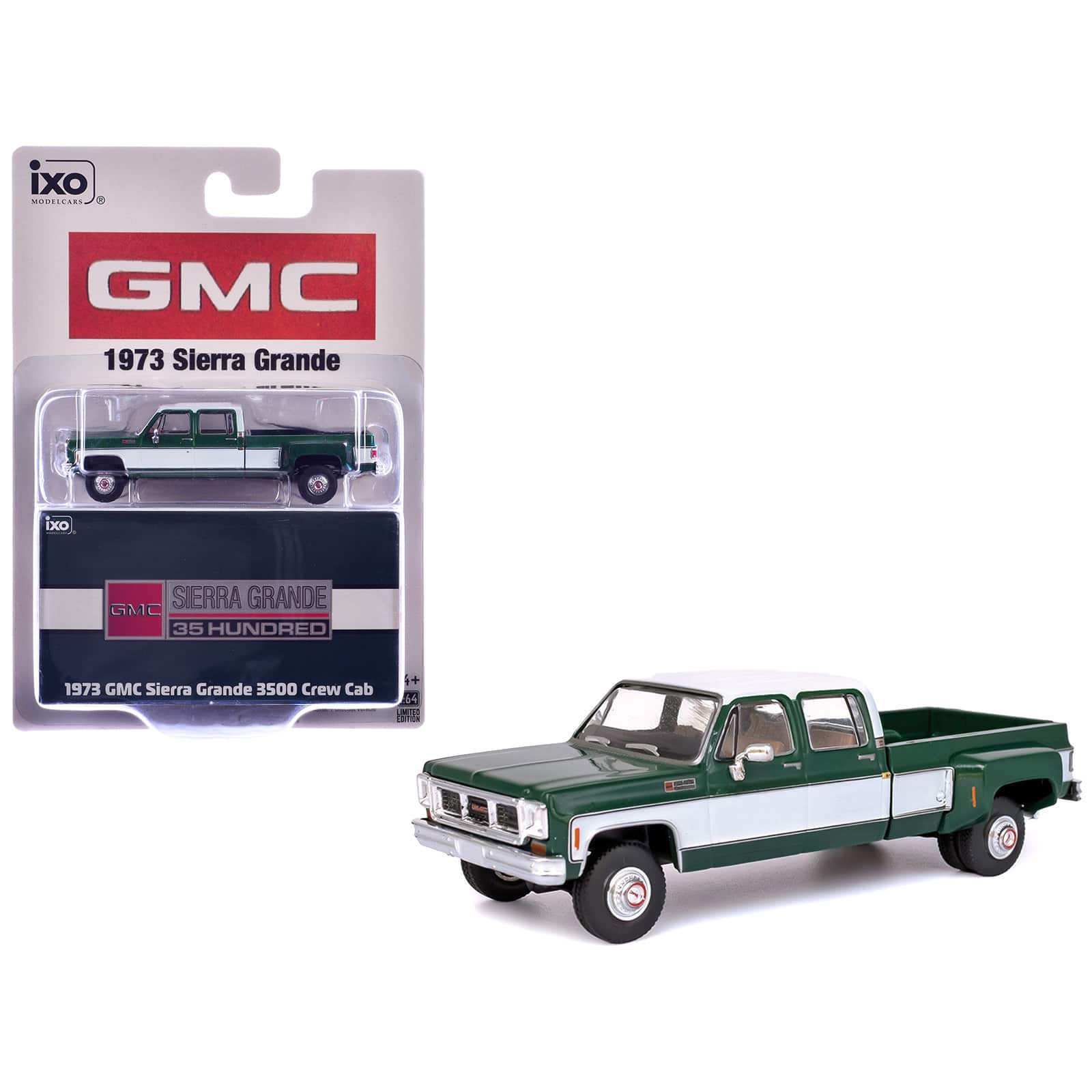 1973 GMC Sierra Grande 3500 Crew Cab Dually Pickup Truck Green and White 1/64 Diecast Model by IXO Models price history on PriceWatchPro