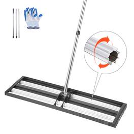 VEVOR - Updated Lawn Leveling Rake with Roller, 36" x 10" Stainless Steel Lawn Leveler with 83.9" Adjustable Handle - Black