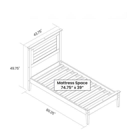 43.75" 49.75" 80.25" Mattress Space 74.75" x 39"