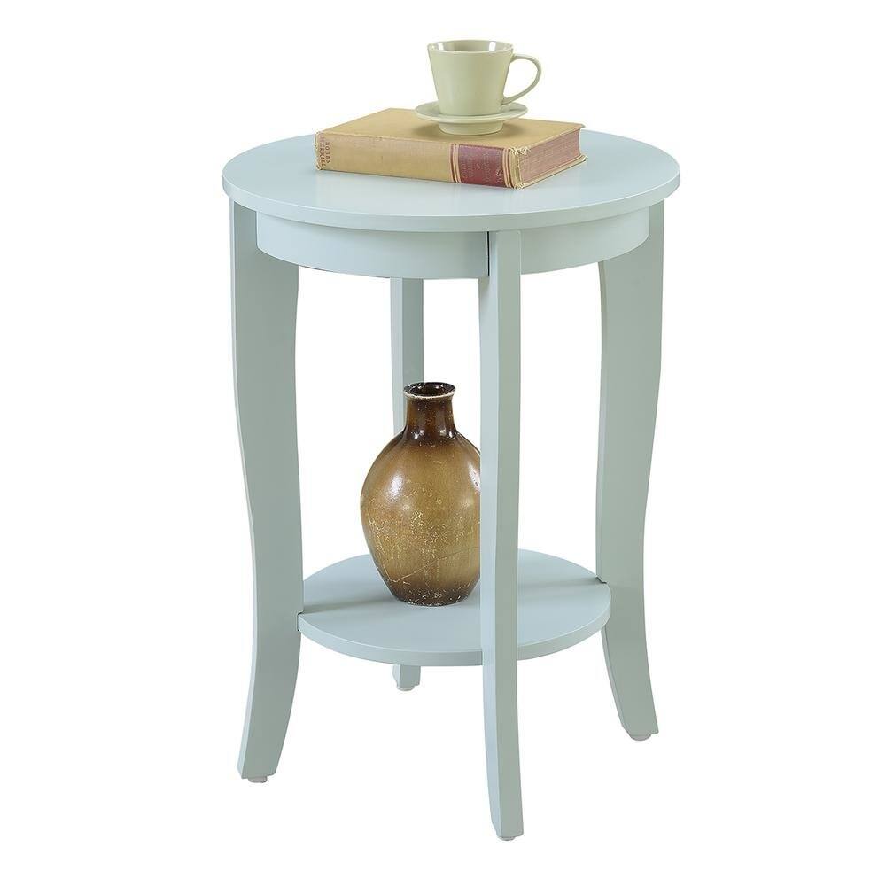Angle. FurniFact - Circular End Table Modern Style - Sea Foam.