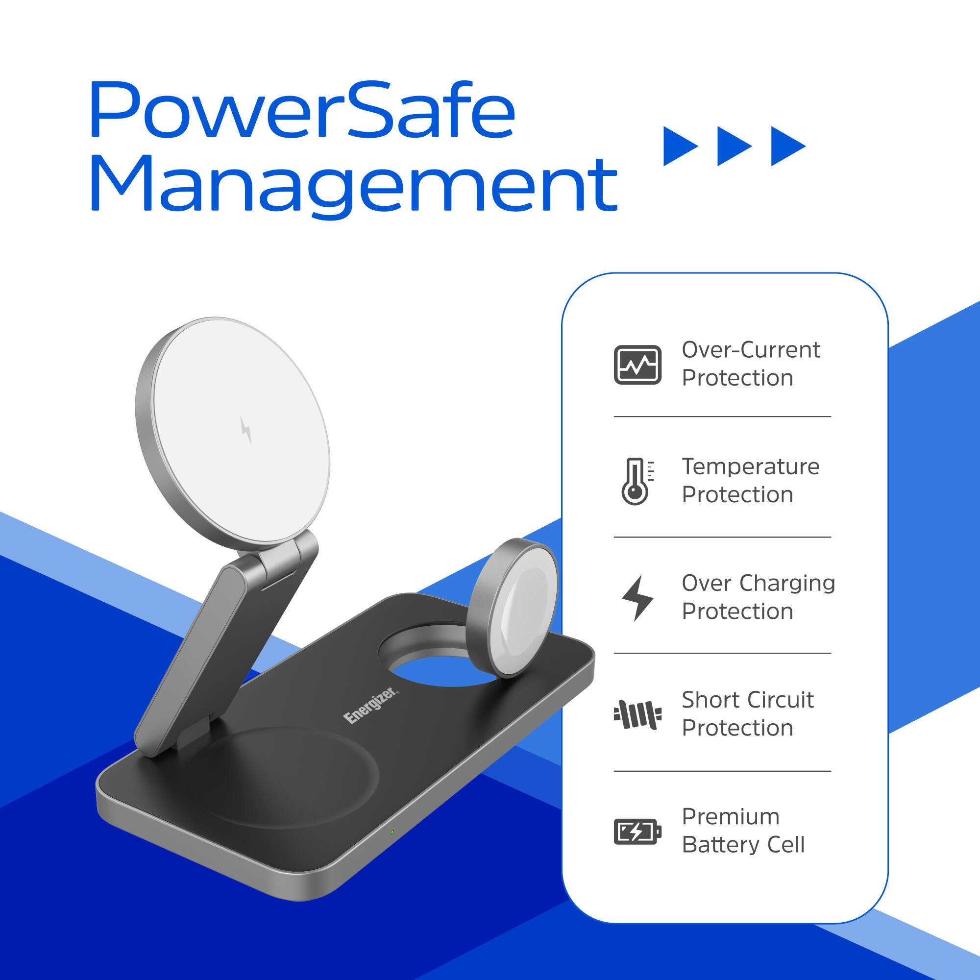 PowerSafe Management Over-Current Protection Temperature Protection Over Charging Protection Energizer. Short Circuit Protection Premium Battery Cell.