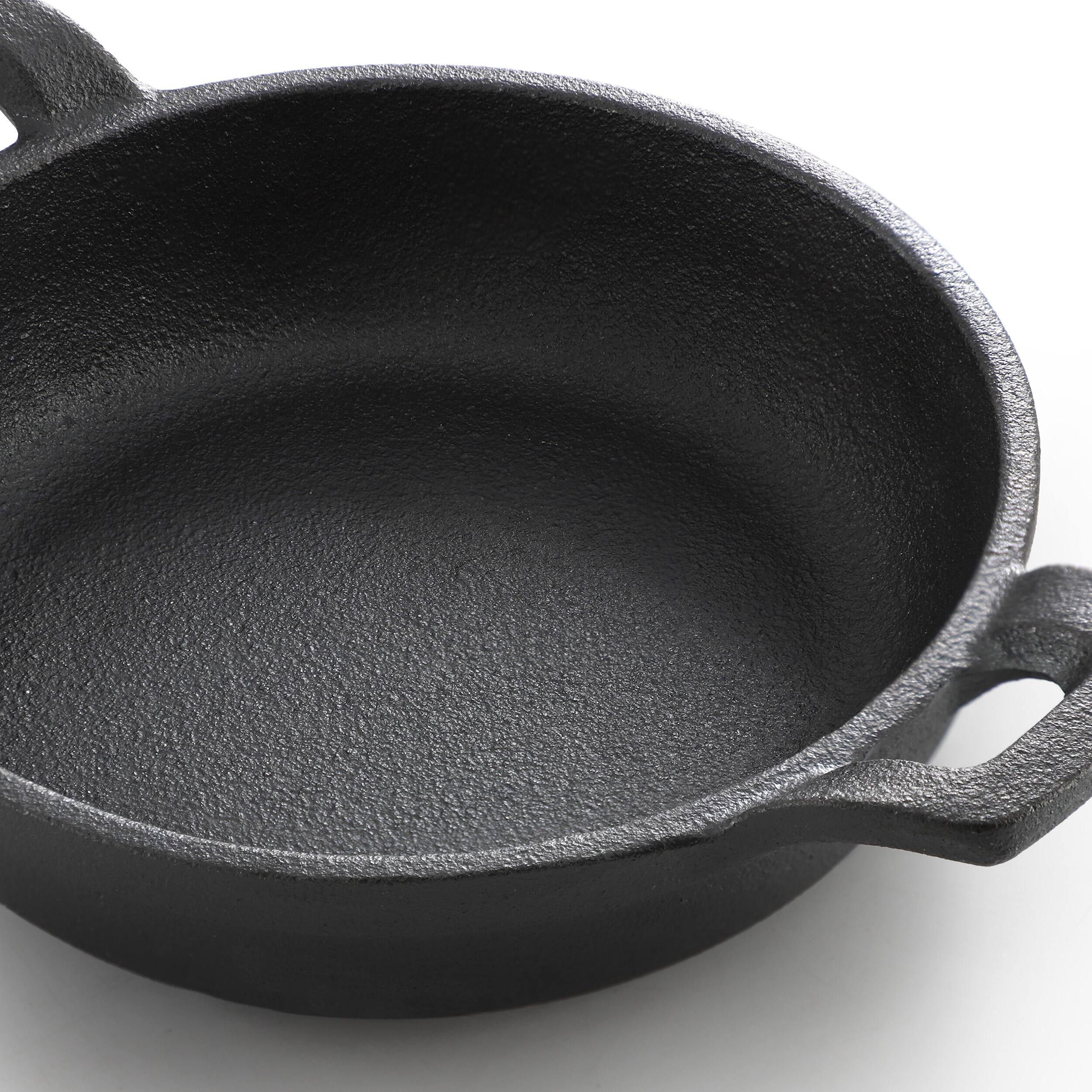 Alt View 4. Mega Chef - MegaChef 5 Inch Round Cast Iron Frying Pan for Indoor/Outdoor Use - Black.