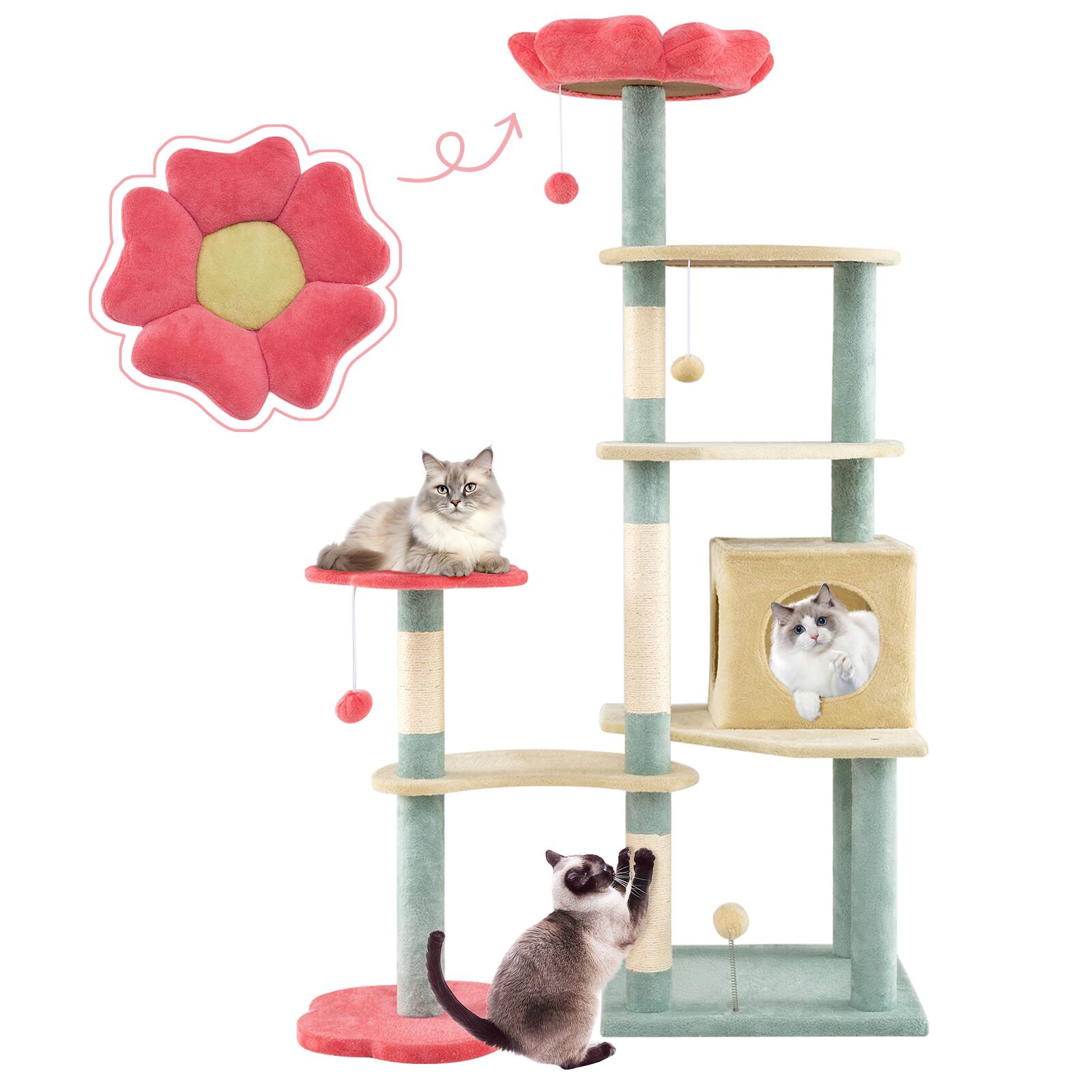 Alt View 9. Gymax - Gymax Flower Cat Tree w/Cosy Condo Sisal Scratching Posts Padded Flower-shaped Perch.