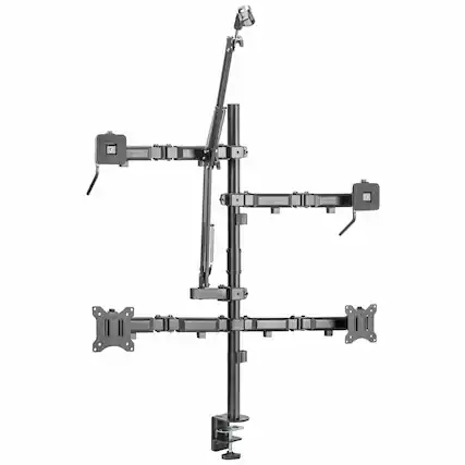 Front. Mount-It! - All-In-One Studio Mount for Monitors Up to 32" With Camera & Mic Arm Setup - Black.