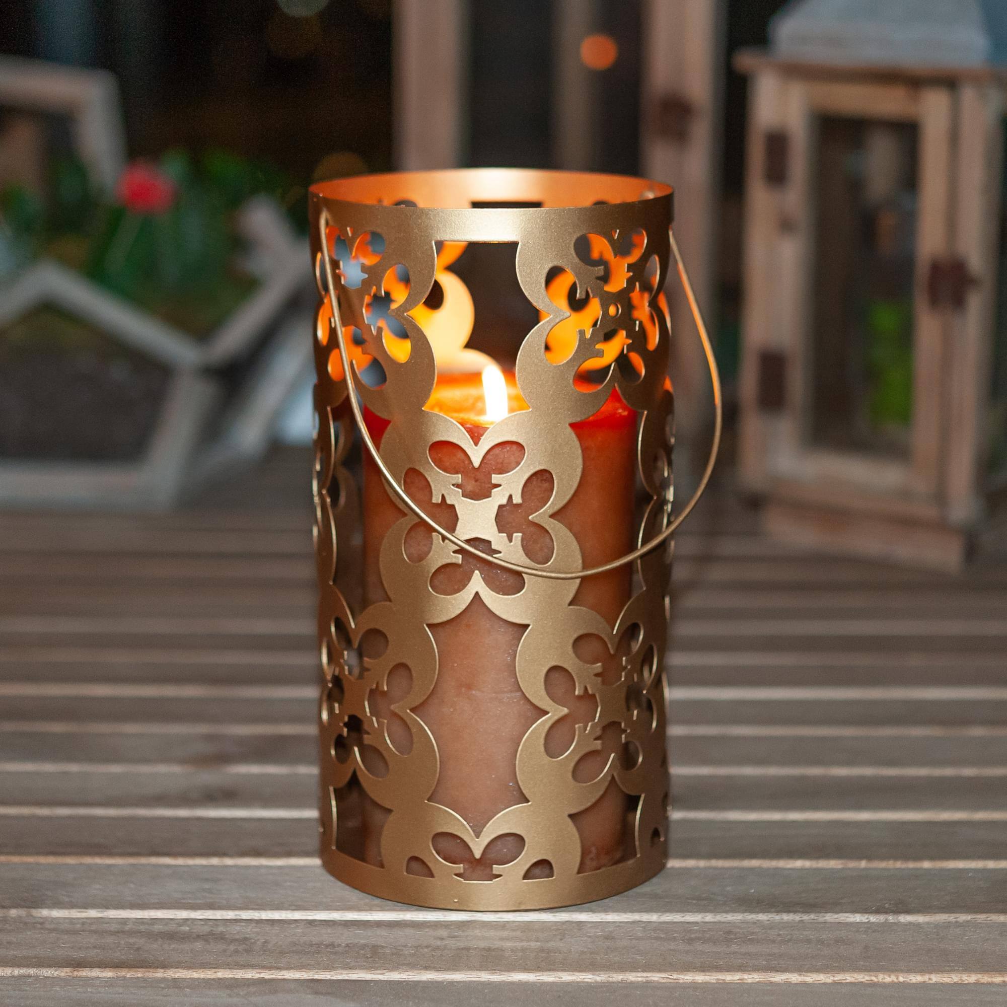 Alt View 4. Star Wars - Star Wars Gold Stamped Lantern | Rebel Symbol Clusters | 11.5 Inches Tall - Gold.