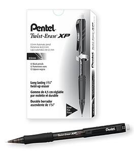 Pentel - Twist-Erase EXPRESS Mechanical Pencil, 0.5mm, #2 Medium Lead, Dozen - Black