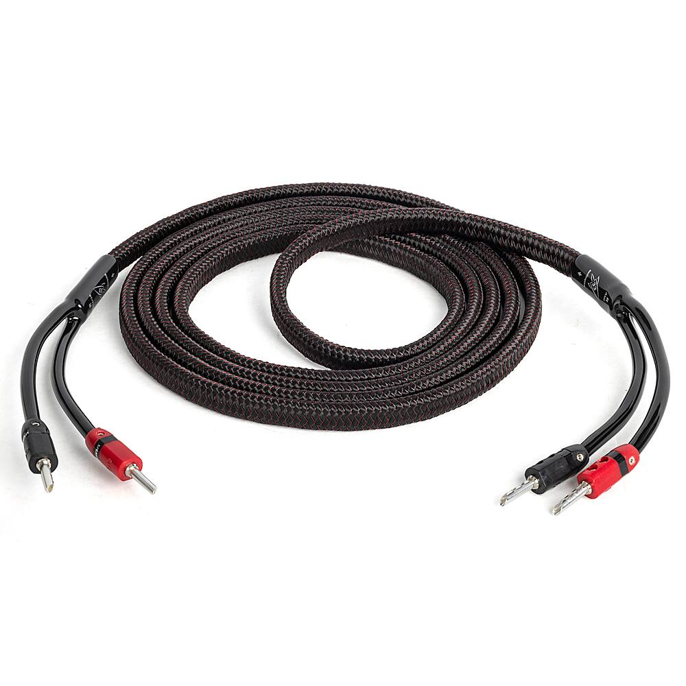 Angle. AudioQuest - Rocket 33 10' Single Full-Range Speaker Cable, Silver Banana Connectors - Red/Black.
