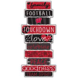 Fan Creations - Wisconsin Badgers 5'' x 24'' Celebrations Stack Sign - Multicolor