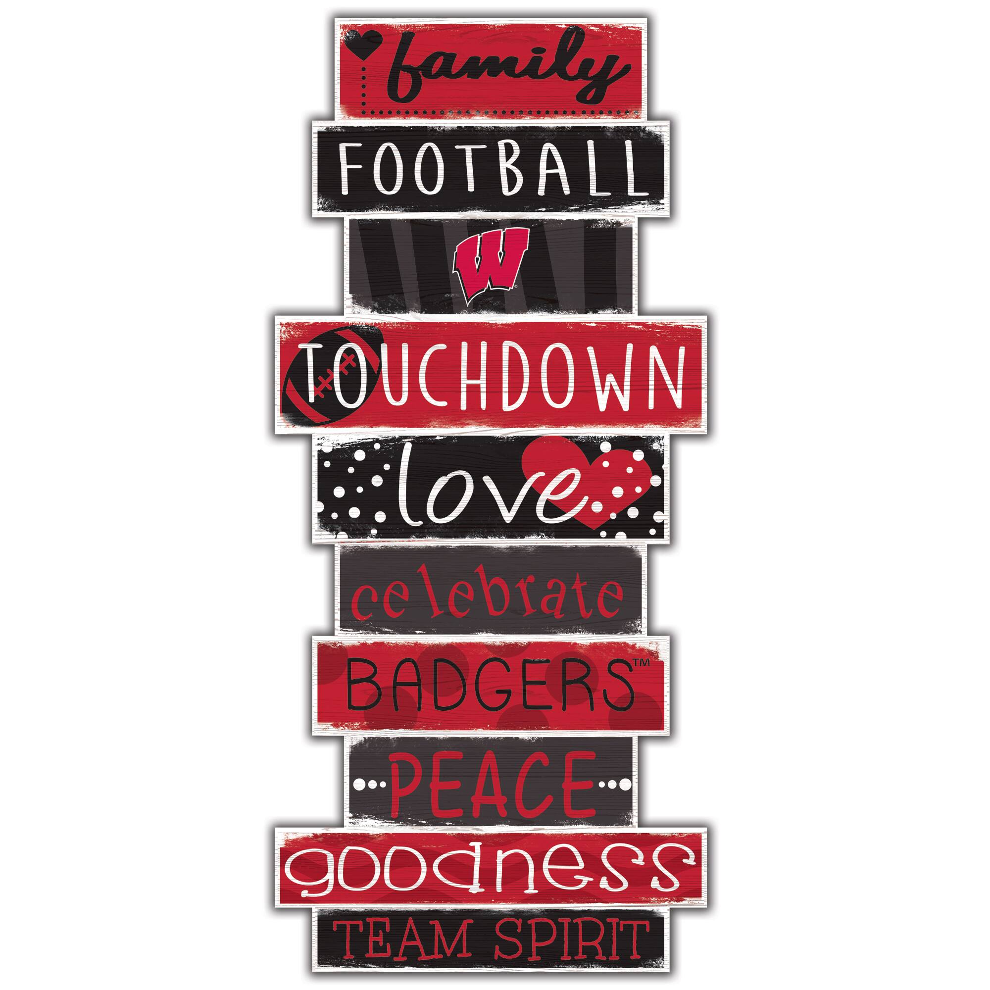 Wisconsin Badgers 5'' x 24'' Celebrations Stack Sign