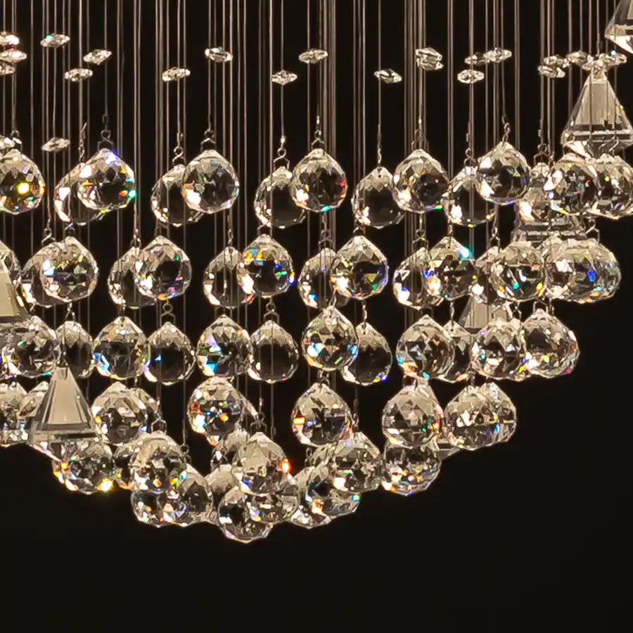 Siljoy 98.4" Modern Spiral Gold K9 Crystal Chandelier, Luxury Pendant ...