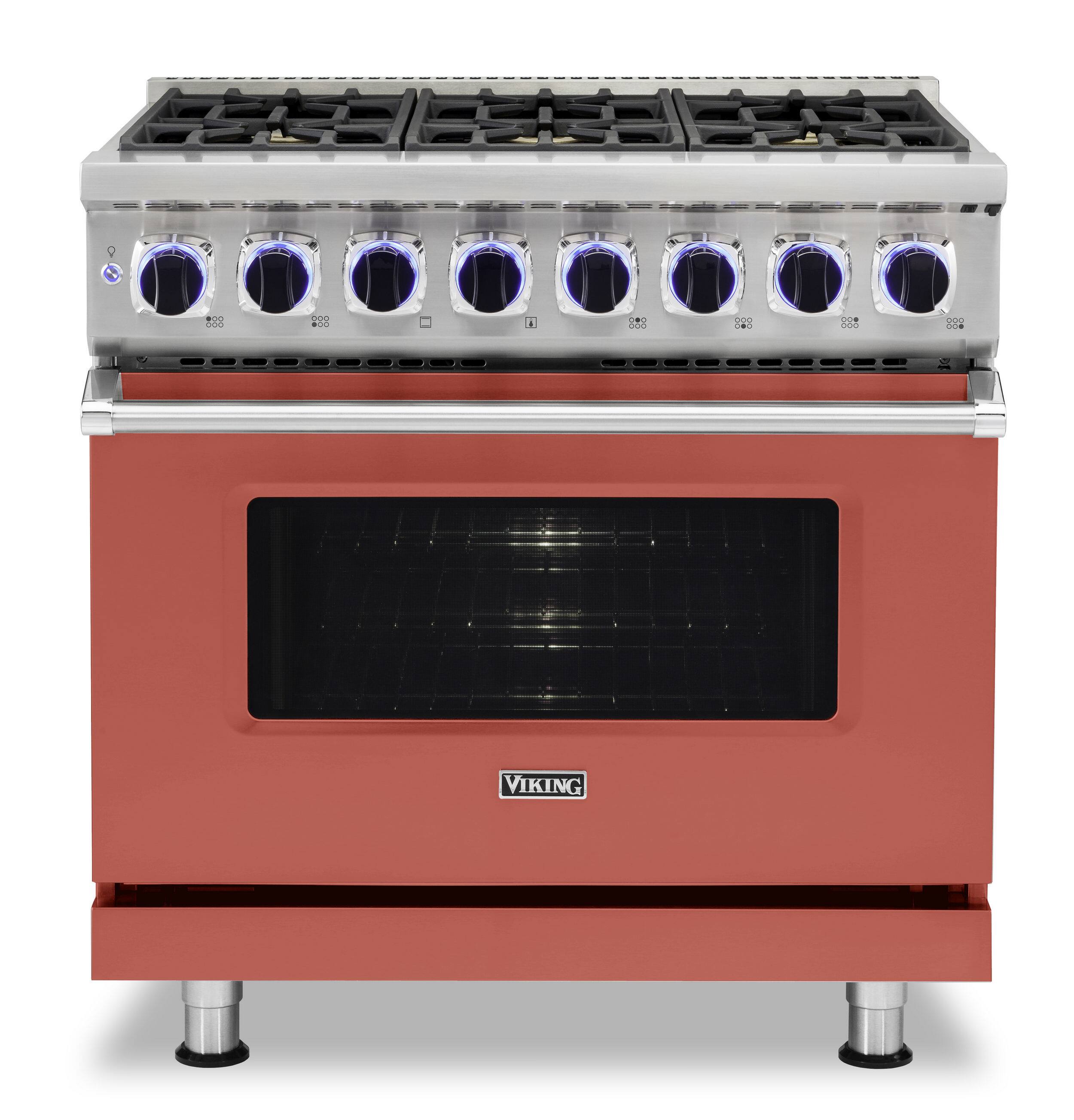 Viking - 36"W./24"D. Dual Fuel Sealed Burner Range-6 Burners - Spiced Cider