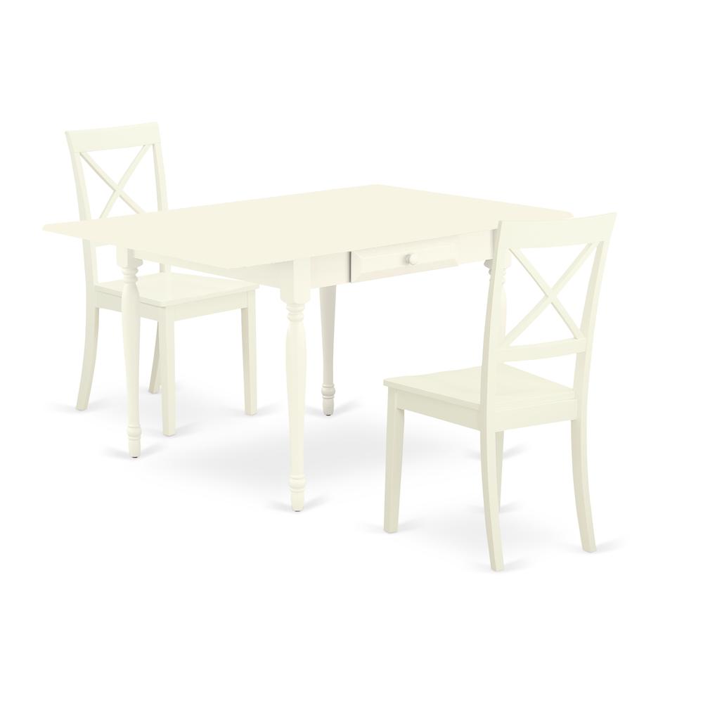 Left. East West Furniture - Dining Room Set Linen White - Brown.