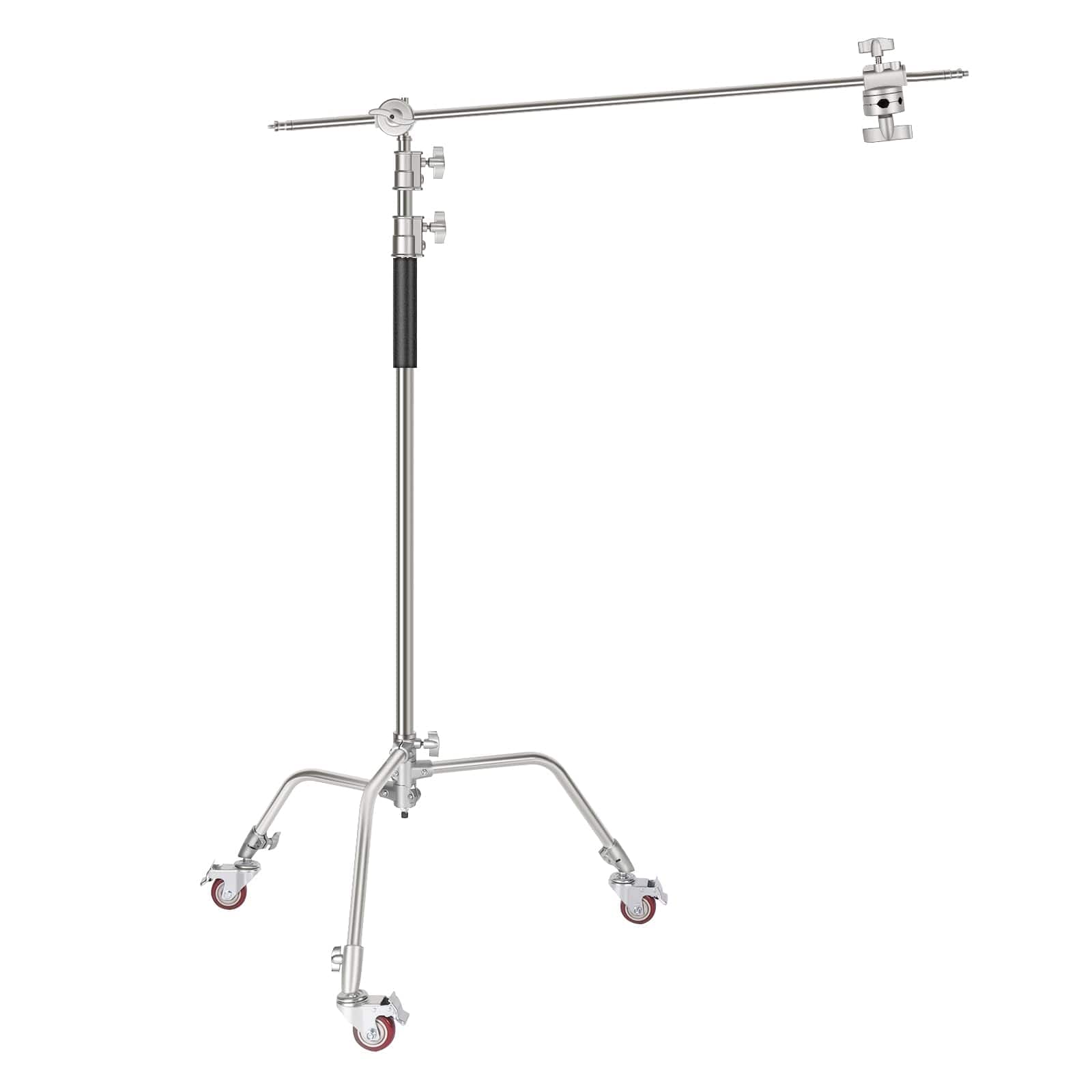 Neewer - 100% Metal C-Stand with Wheels, 10.8ft Max Height, 4ft Boom Arm, 3 Pulleys