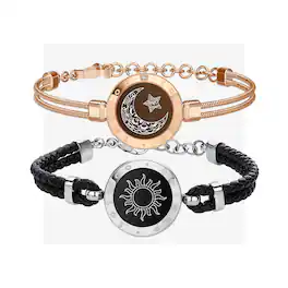 Totwoo - Sun & Moon Braided + Snake Chain Touch Bracelets, 2-Pc. - Silver and Rose Gold - (2022)